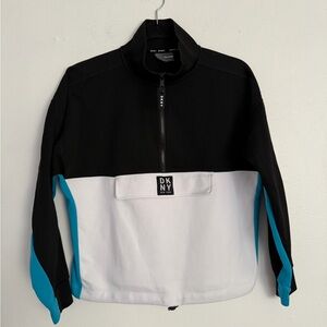 DKNY Black, White, and Blue Zip-Up Jacket